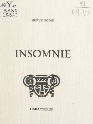 cover image of Insomnie